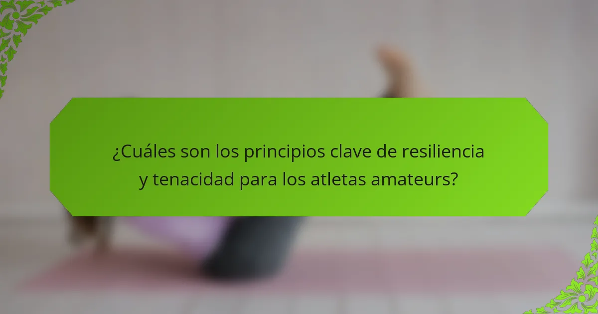 ¿Cuáles son los principios clave de resiliencia y tenacidad para los atletas amateurs?