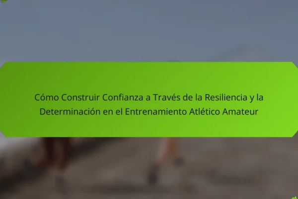 Cómo Construir Confianza a Través de la Resiliencia y la Determinación en el Entrenamiento Atlético Amateur