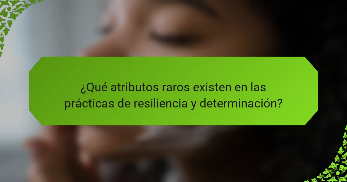 ¿Qué atributos raros existen en las prácticas de resiliencia y determinación?